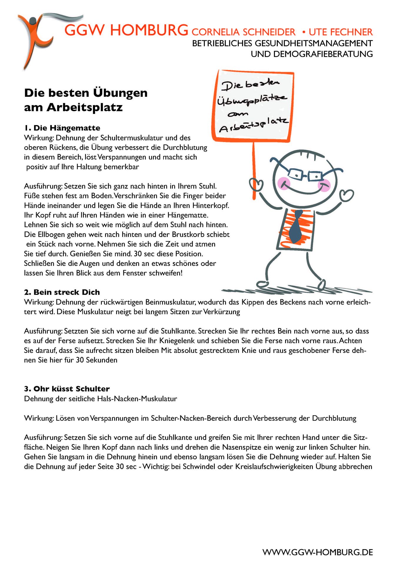 Die besten Übungen am Arbeitsplatz